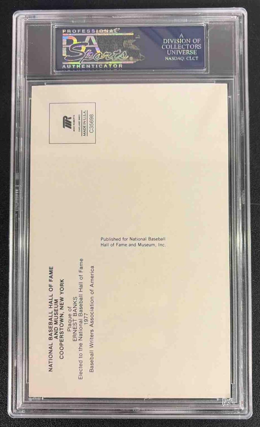 1964 Date HOF Yellow Plaque Ernie Banks Auto PSA/DNA Authentic