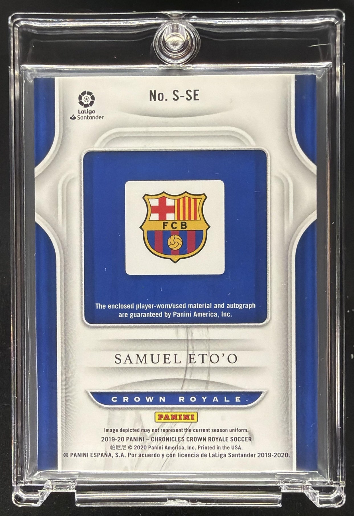 2019-20 Crown Royale Samuel Eto'o Patch Auto /25