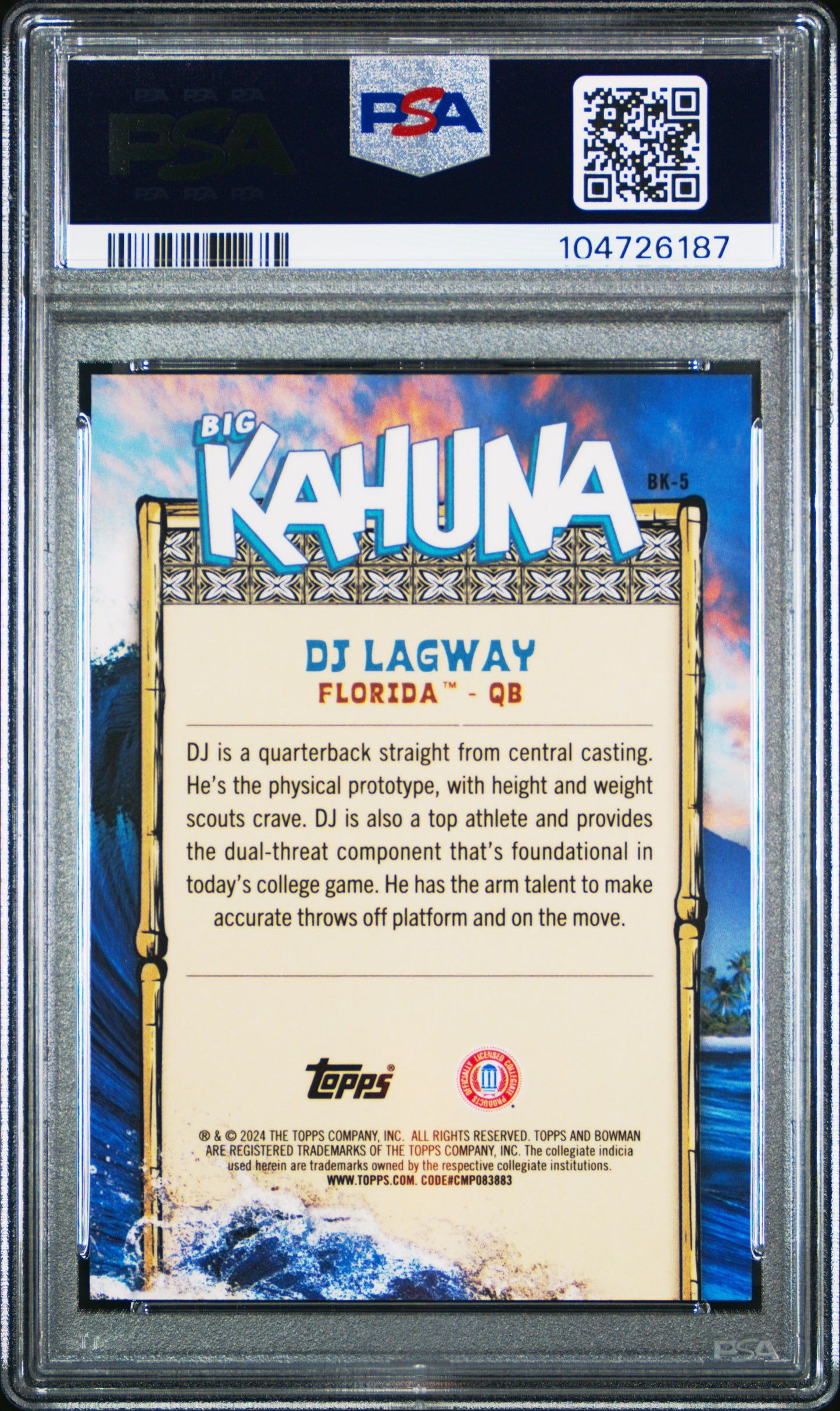 2024 Bowman University Chrome The Big Kahuna DJ Lagway #BK5 PSA 10