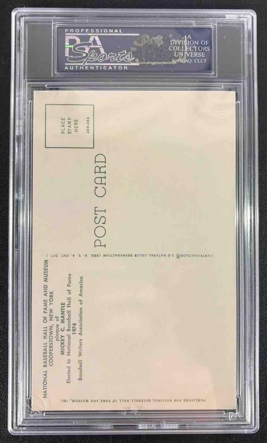 1964 Date HOF Yellow Plaque Mickey Mantle Auto PSA/DNA 7