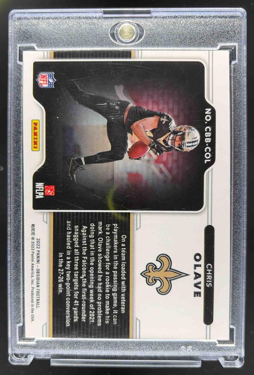 2022 Panini Obsidian Chris Olave #113 Color Blast RC Saints