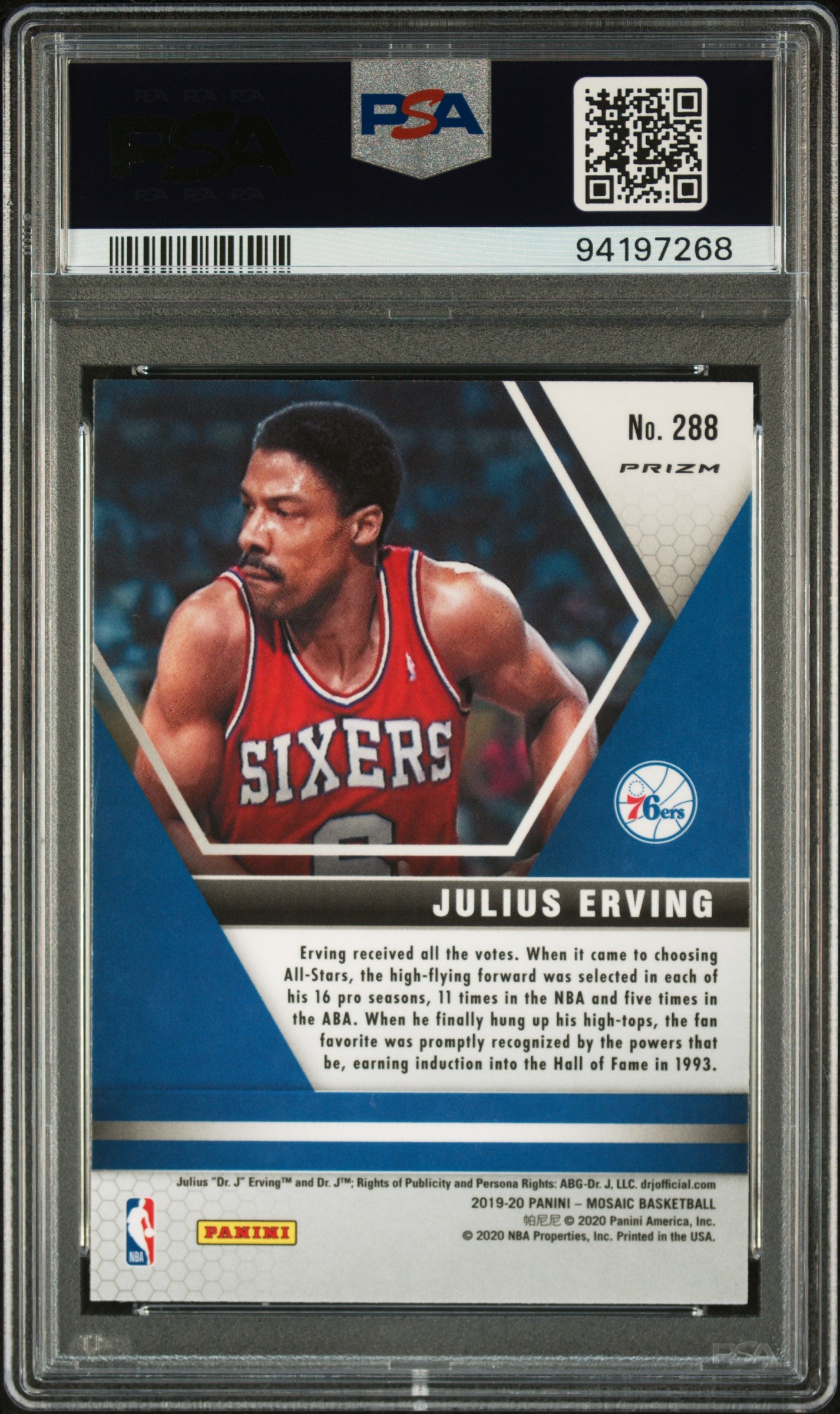 2019 Mosaic Genesis Julius Erving PSA 10