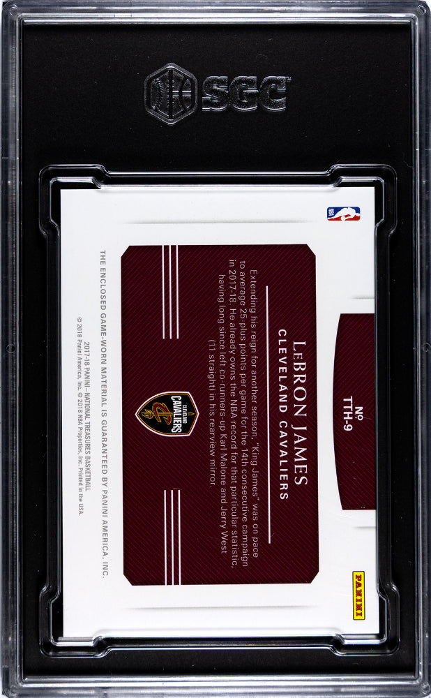 2017-18 National Treasures Lebron James Treasured Threads /99 SGC 9.5