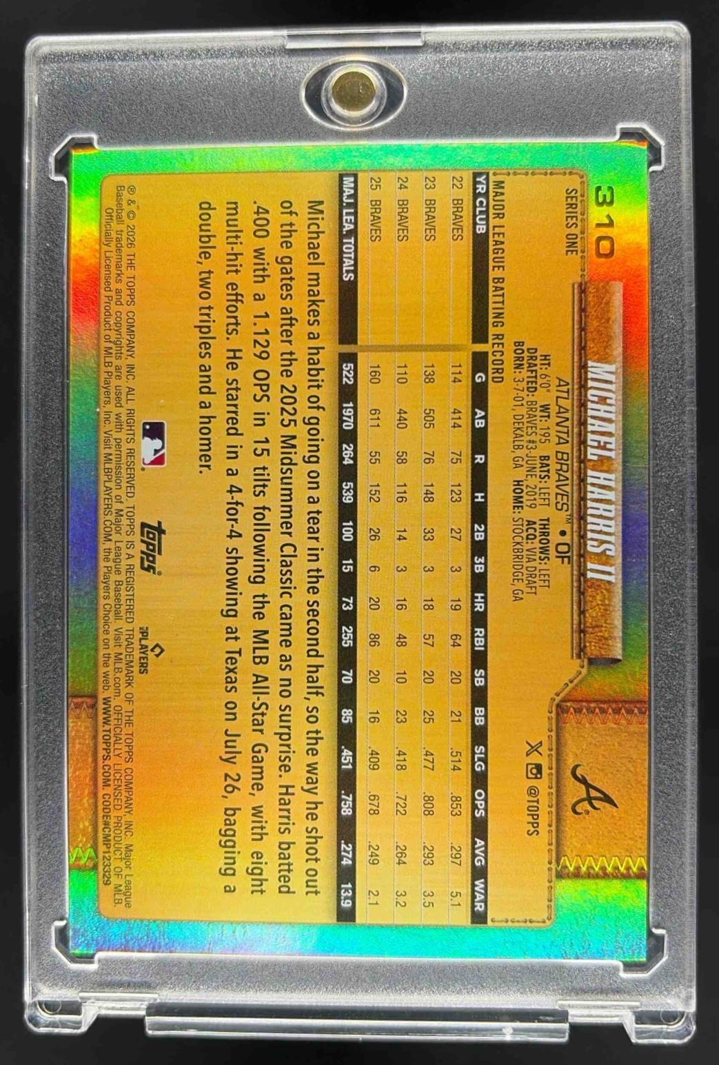 2026 Topps Michael Harris II #310 Golden Mirror Variation SSP Braves