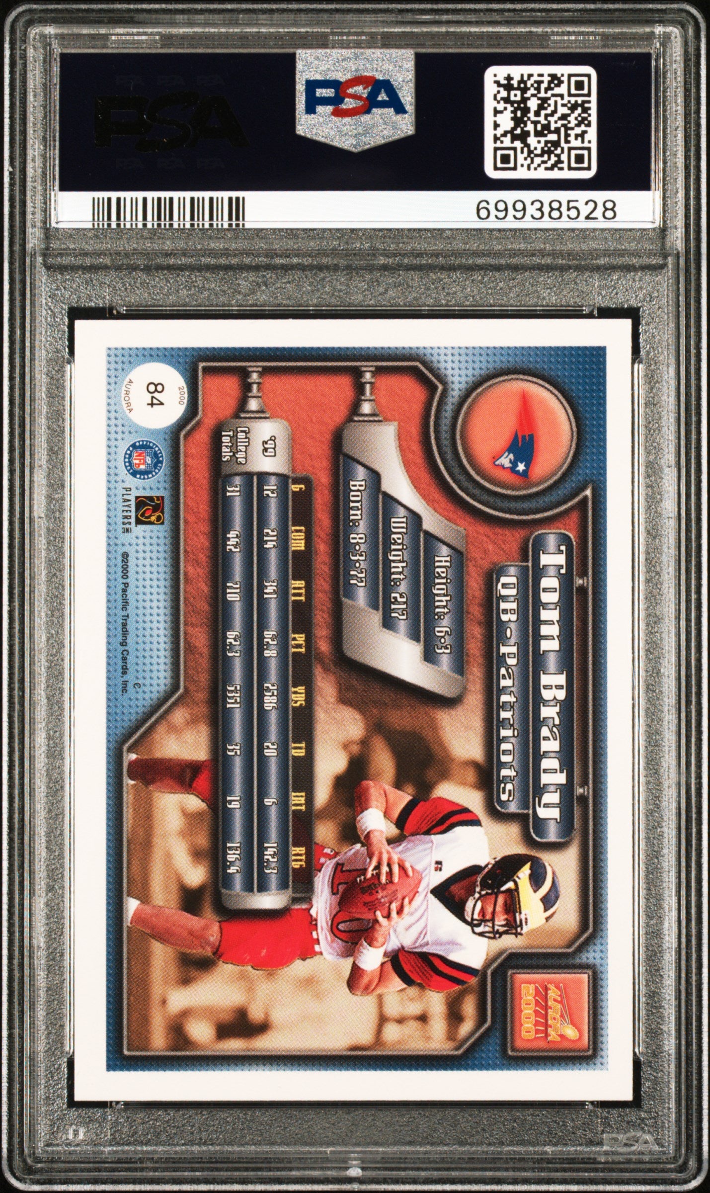 2000 Pacific Aurora Tom Brady Rookie PSA 9