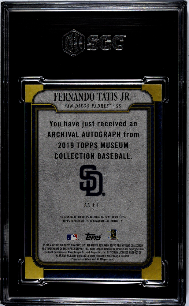 2019 Topps Museum Collection Fernando Tatis Jr. #AA-FT Auto /299 RC SGC 8.5