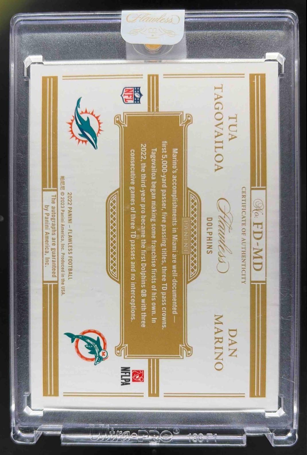 2022 Panini Flawless Dan Marino #AP-DM All Pro Ink Emerald 3/3 Auto Dolphins