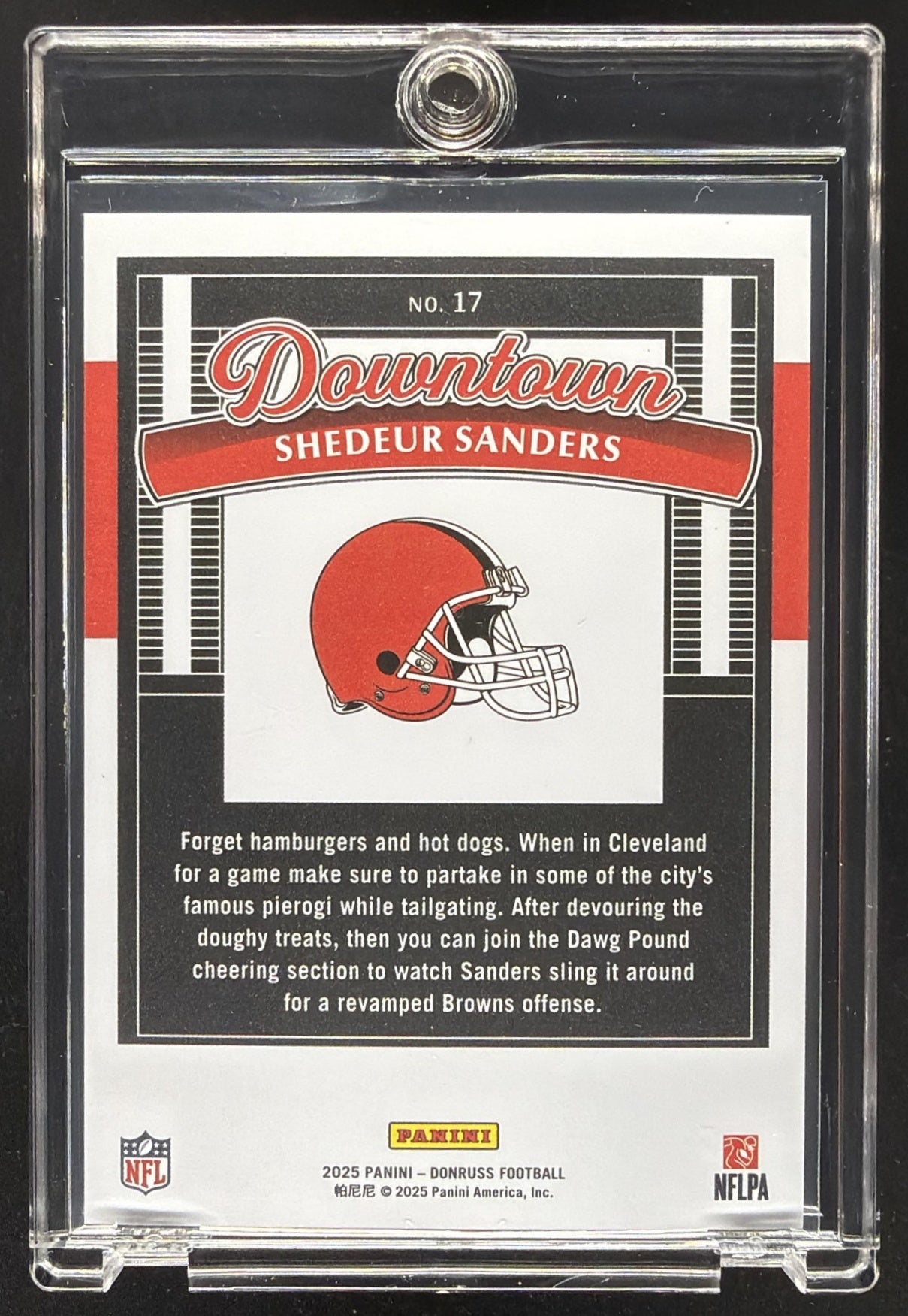 2025 Panini Donruss Shedeur Sanders #17 Rookie Downtown Case Hit