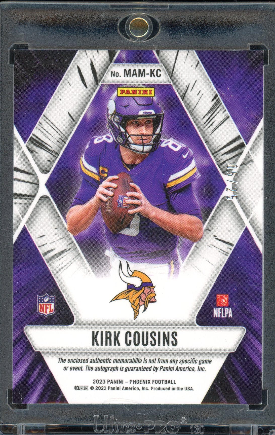 2023 Phoenix Kirk Cousins Mythical Patch Auto 05/25