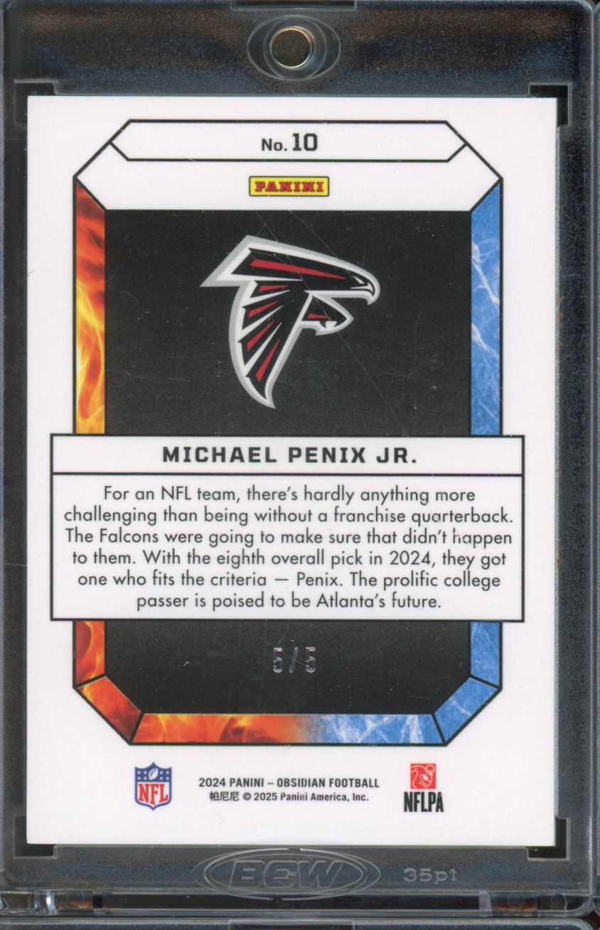 2024 Obsidian Michael Penix Jr Fire And Ice Rookie Green /5