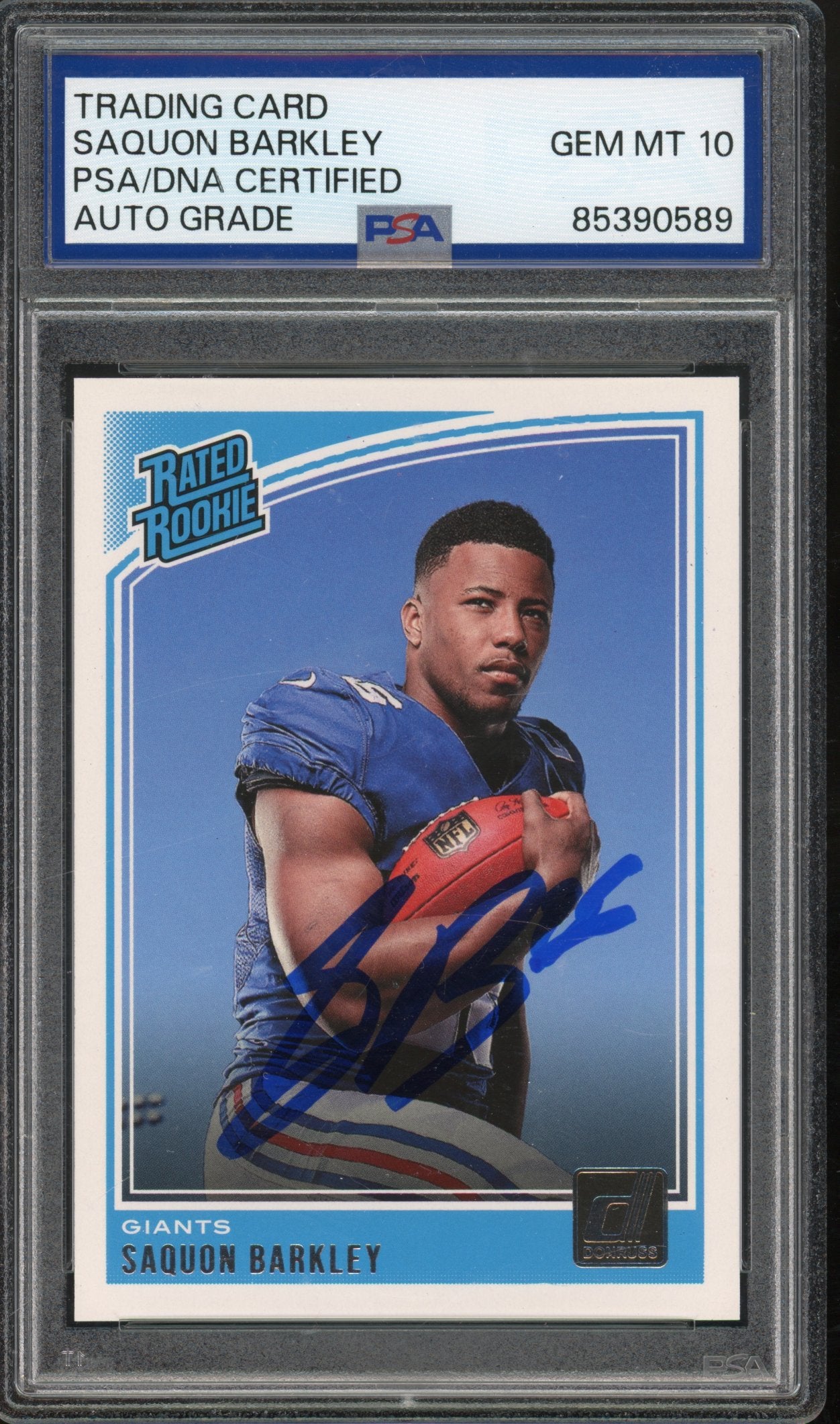 2018 Donruss Saquon Barkley Auto PSA/DNA AUTO 10 RC