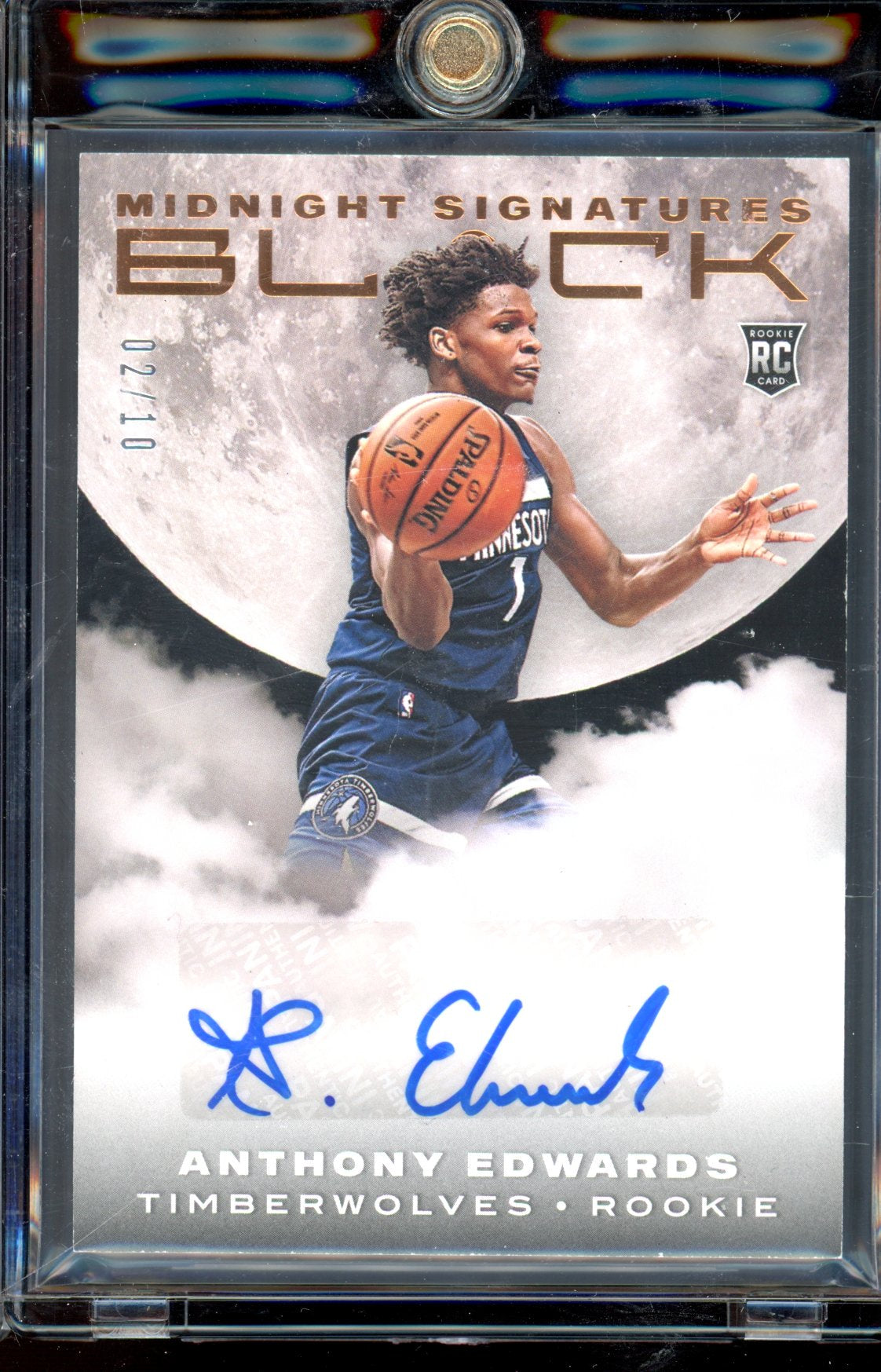 2020-21 Panini Black Anthony Edwards Rookie Auto /10