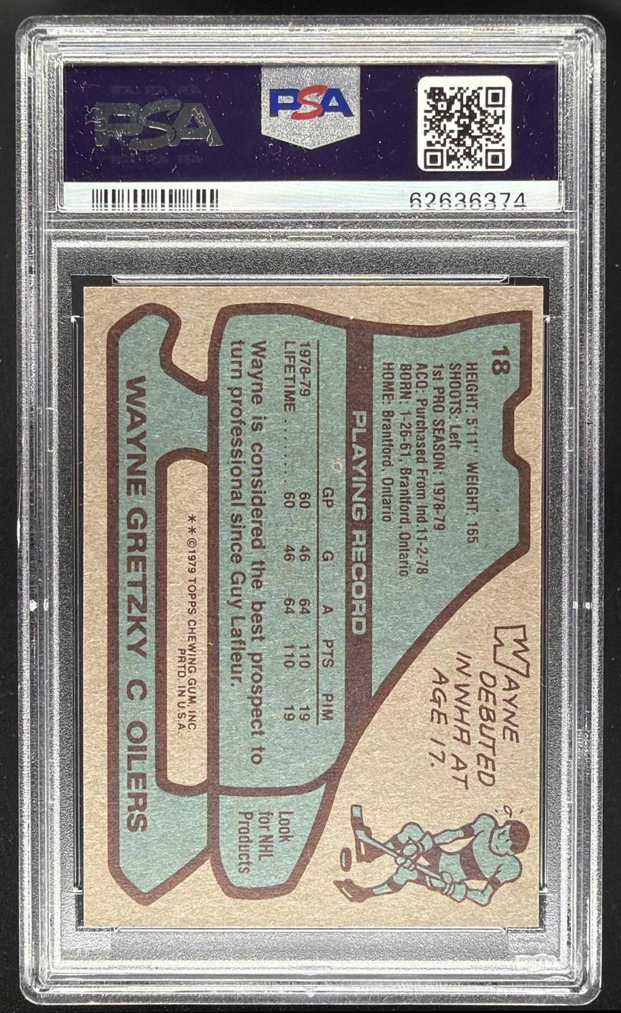 1979-80 Topps Wayne Gretzky #18 RC PSA 7