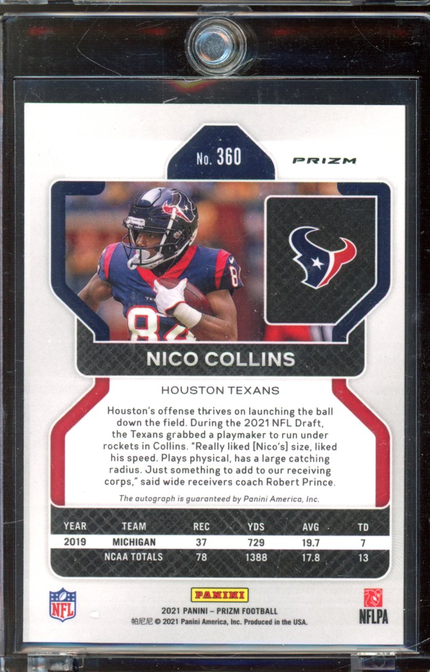 2021 Prizm Nico Collins Rookie Silver Auto
