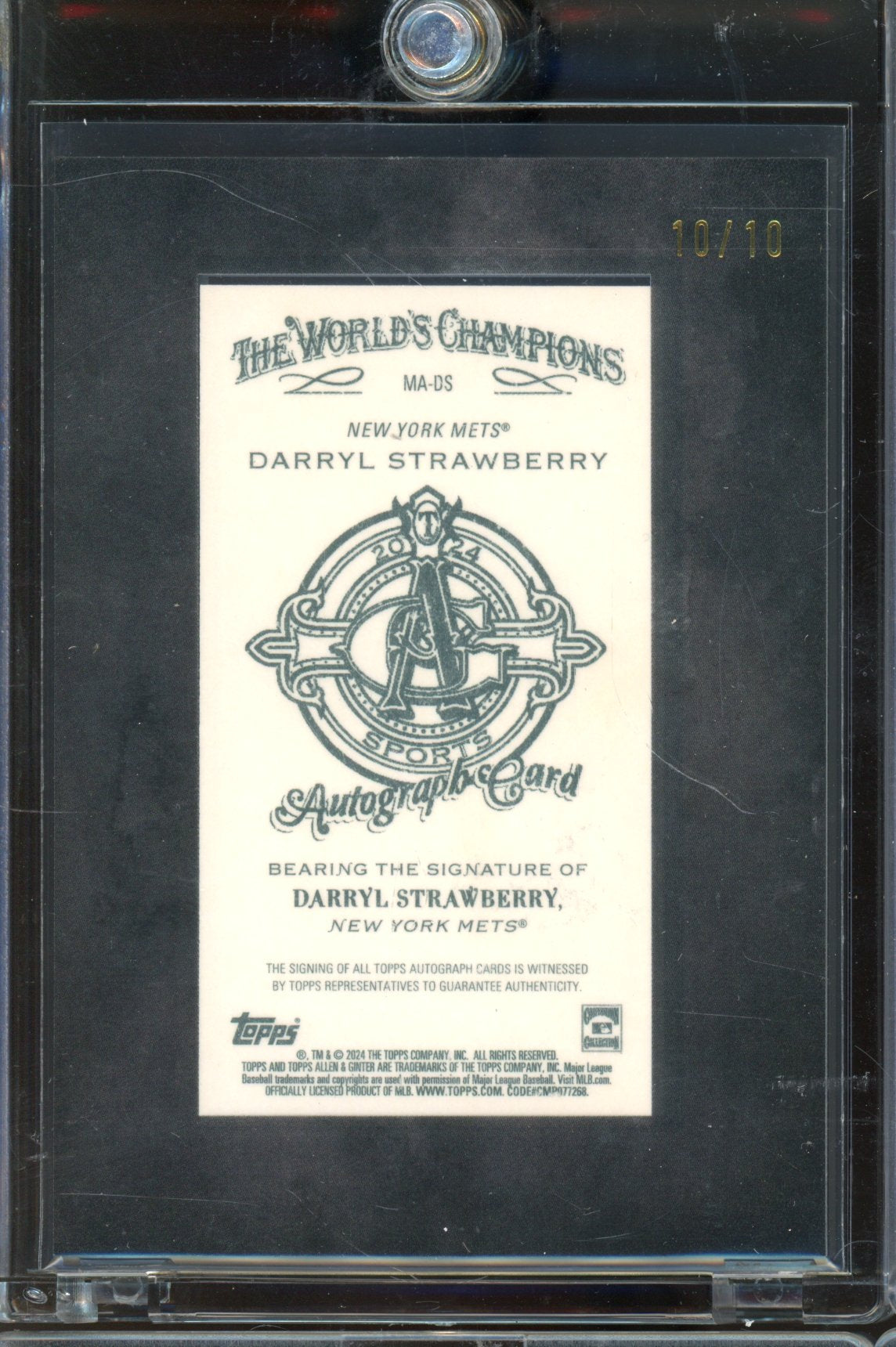 2024 Allen & Ginter X Darryl Strawberry Framed Auto 10/10