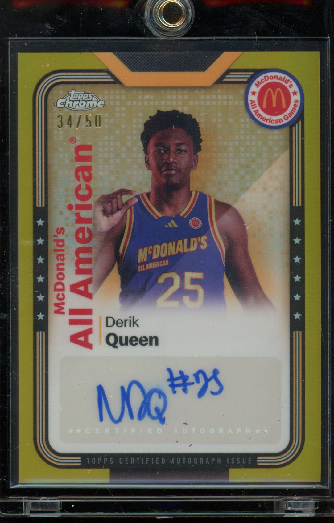 2024 Chrome McDonald's Derik Queen All-American Gold Auto 34/50
