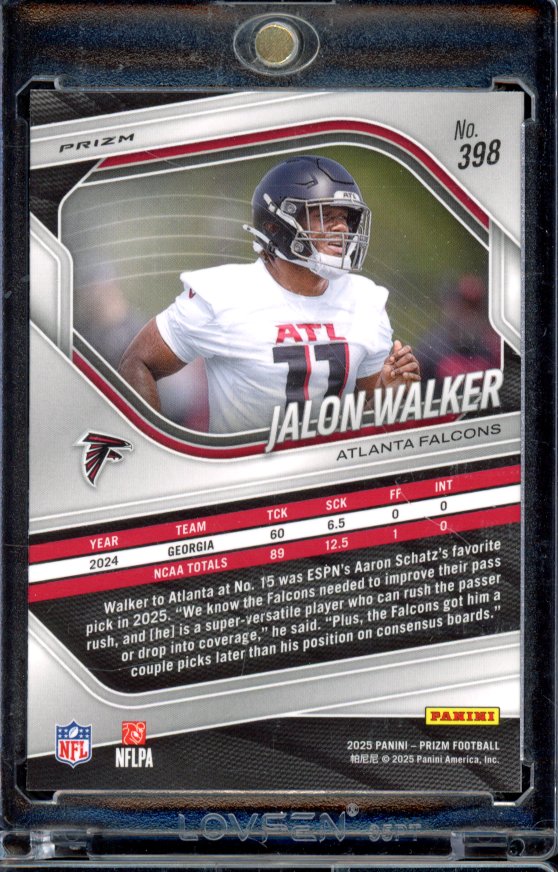 2025 Prizm Jalon Walker Tiger Stripe Rookie SP
