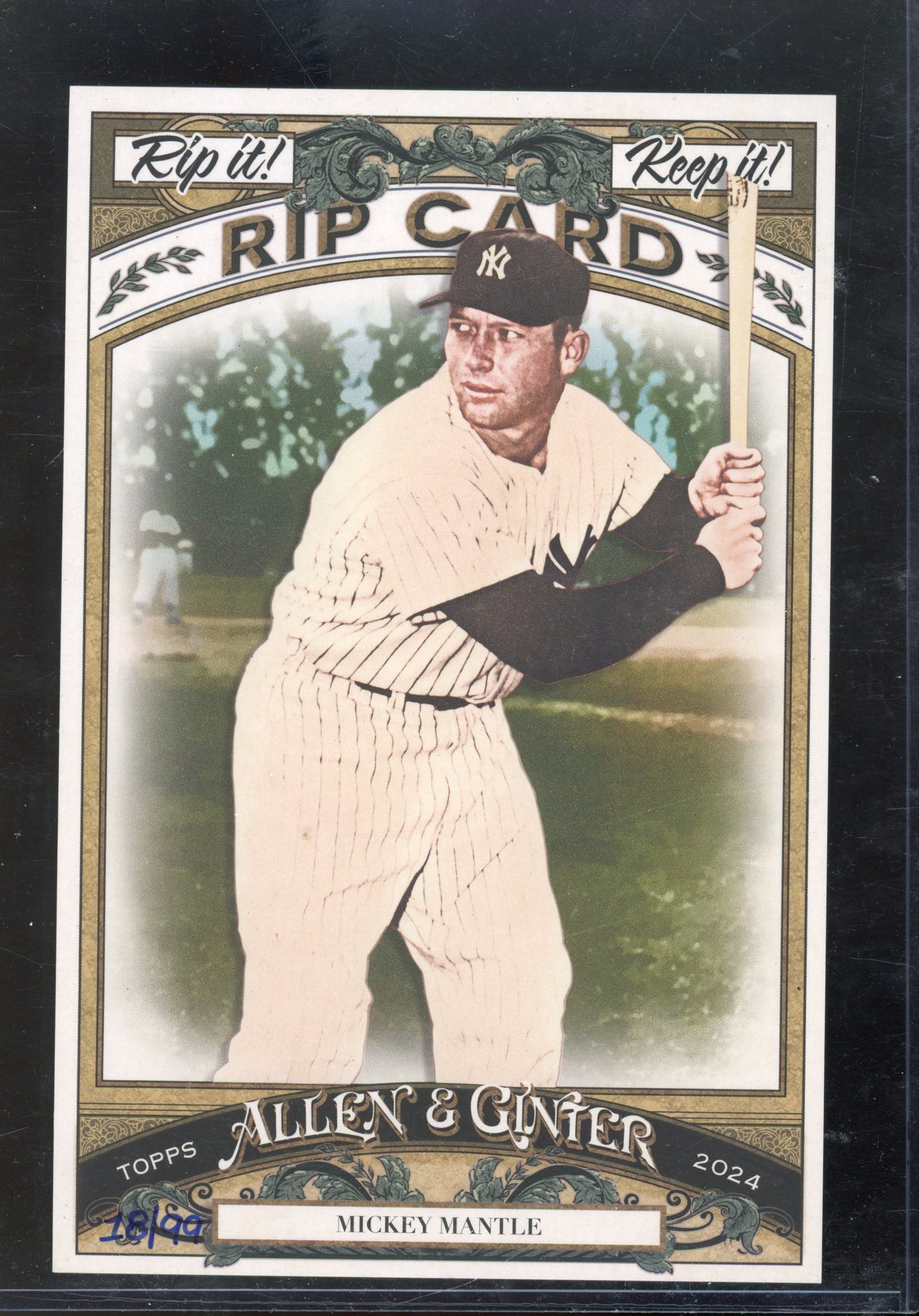 2024 Allen & Ginter Mickey Mantle Jumbo Triple Rip 18/99