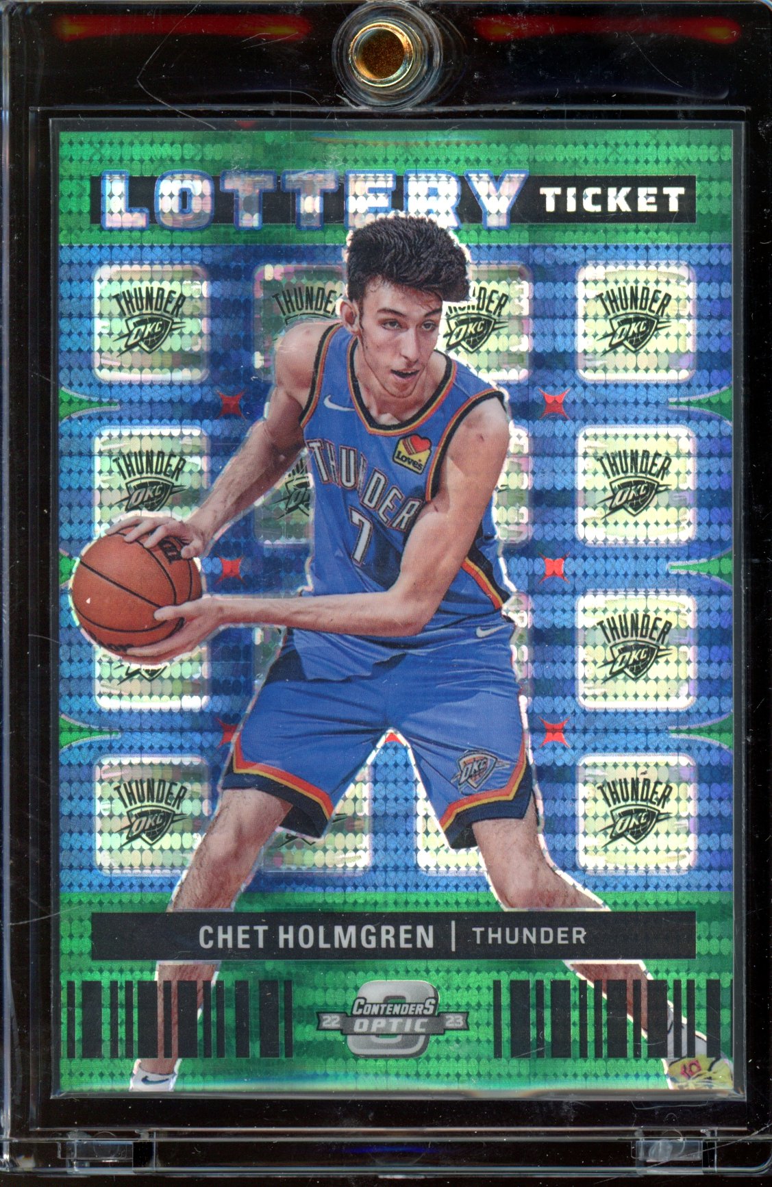 2022-23 Contenders Optic Chet Holmgren Lottery Ticket Rookie Pulsar /25