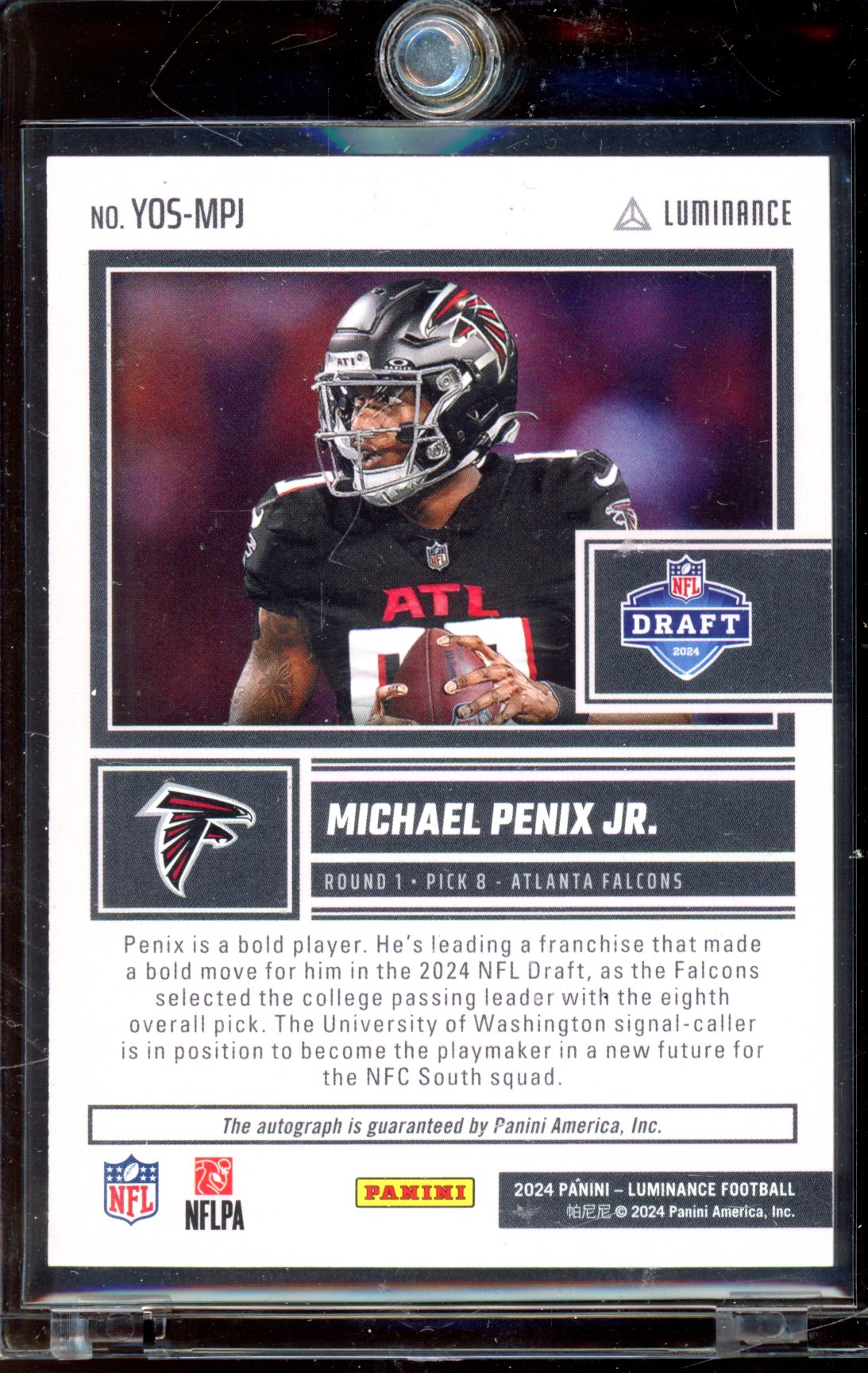 2024 Luminance Michael Penix Jr. Year One Auto RED Ink SP RC