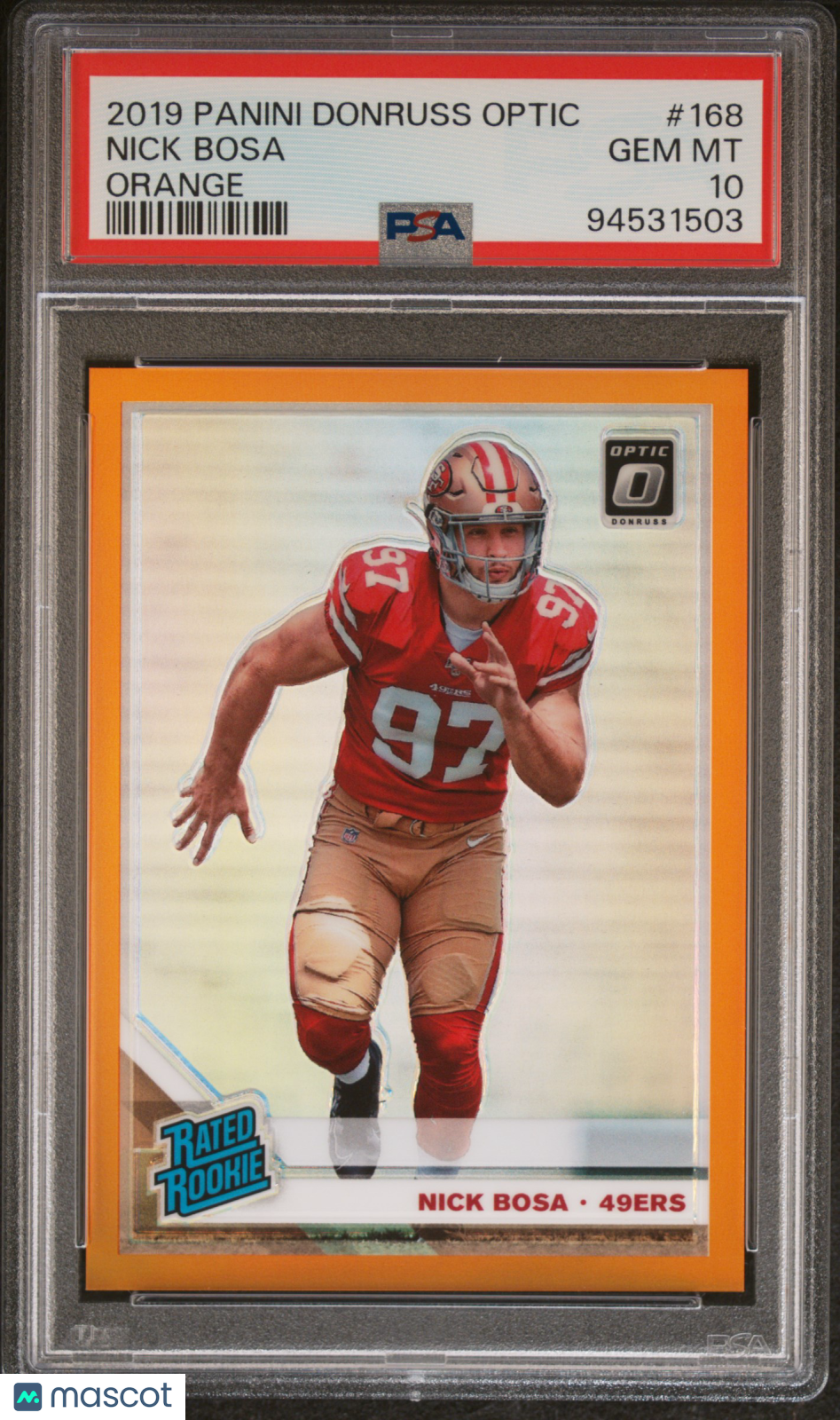 2019 Optic Nick Bosa Orange Rookie /199 PSA 10
