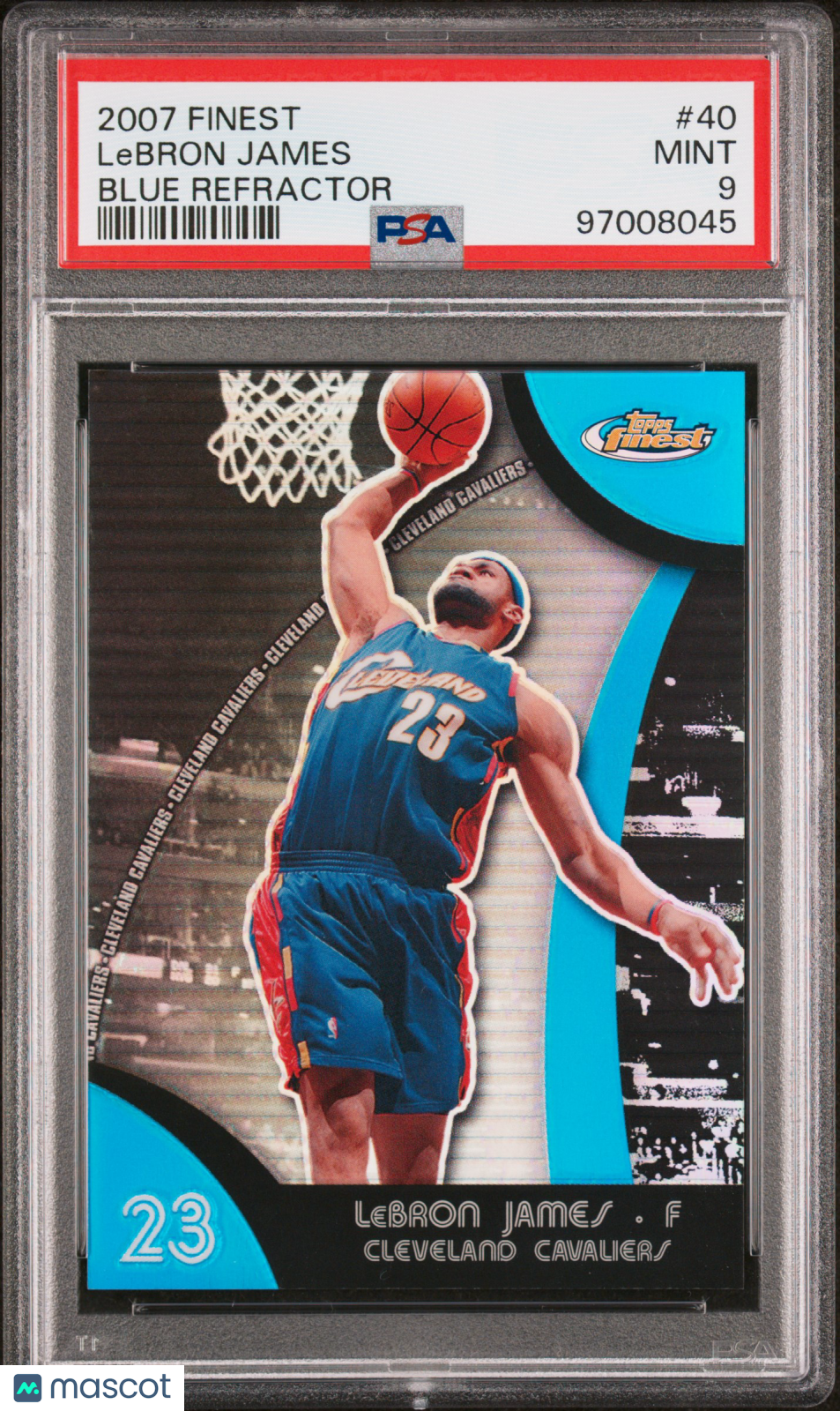 2007-08 Topps Finest Lebron James Blue Refractor /199 PSA 9