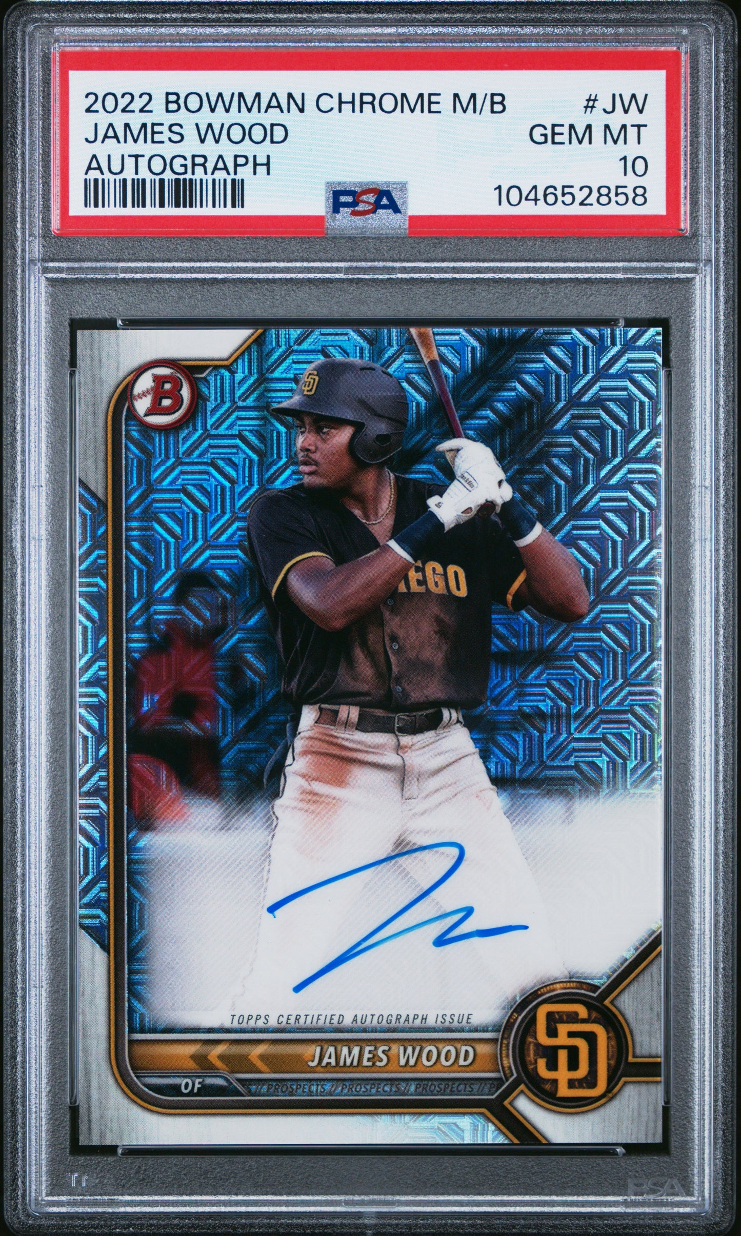 2022 Bowman Chrome James Wood Mega Box Auto PSA 10