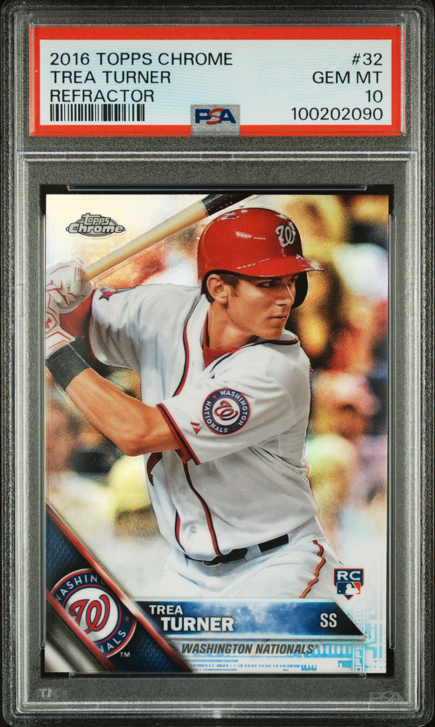 2016 Topps Chrome Trea Turner Refractor PSA 10 RC