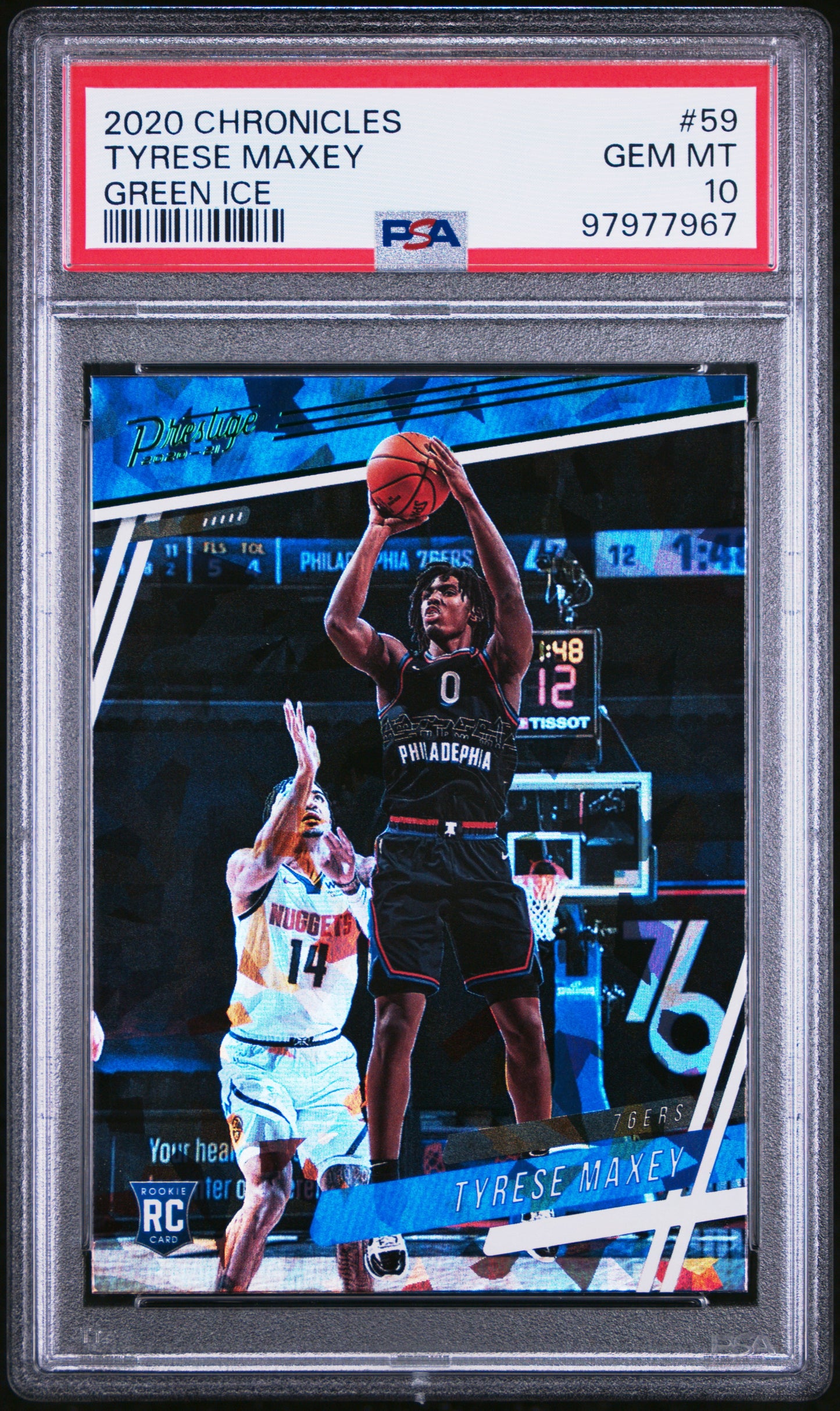 2020 Chronicles Tyrese Maxey Green Ice Rookie PSA 10