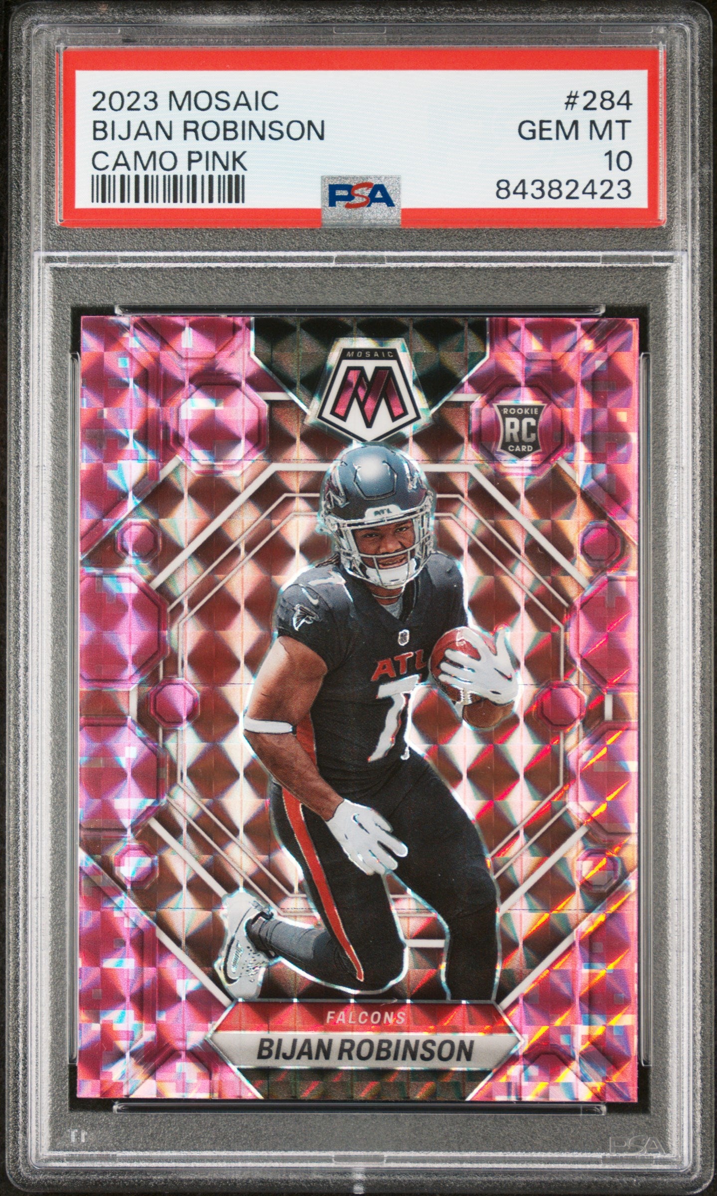 2023 Mosaic Bijan Robinson Camo Pink PSA 10 RC