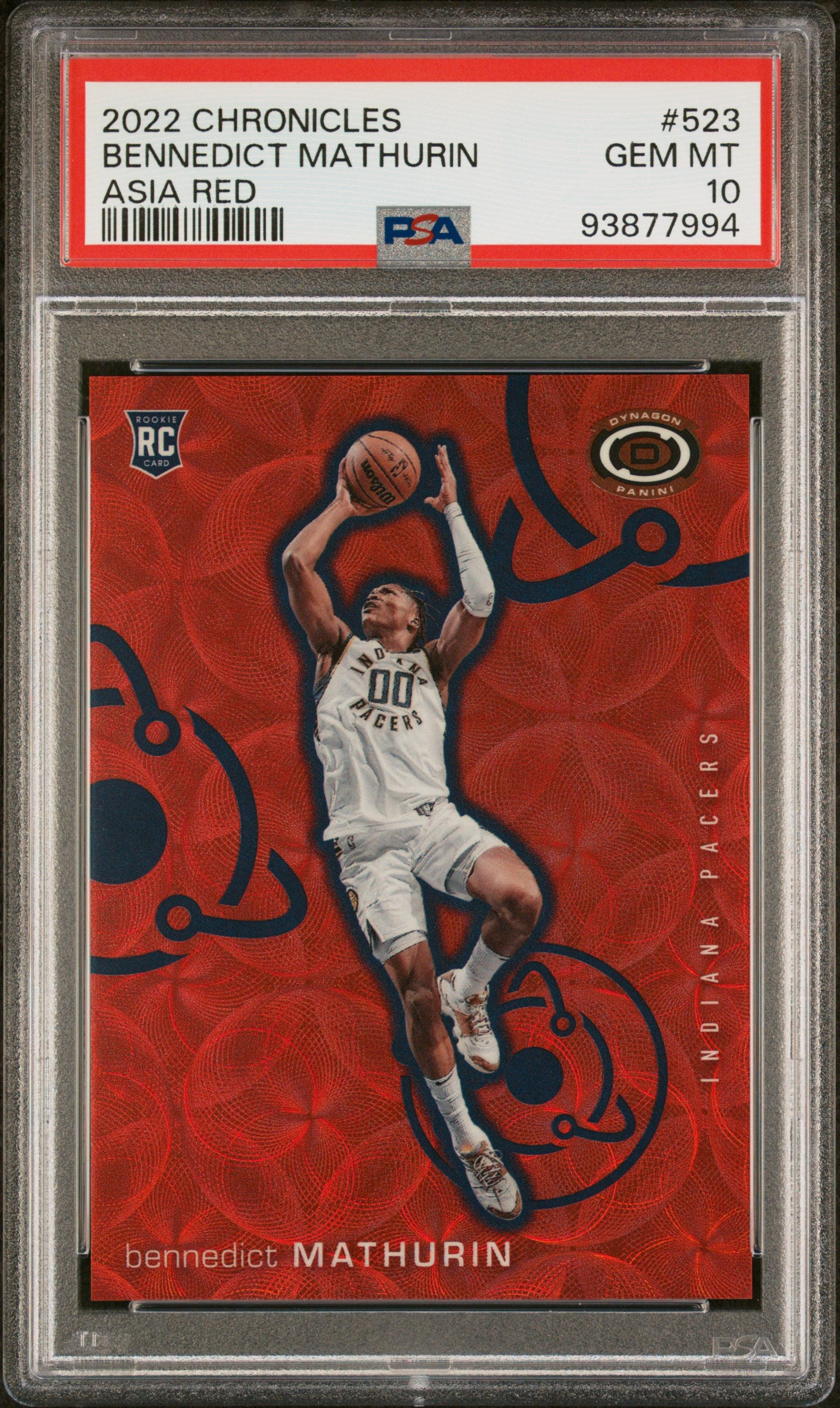 2022 Chronicles Bennedict Mathurin Asia Red Dynagon 30/48 PSA 10 RC POP 1
