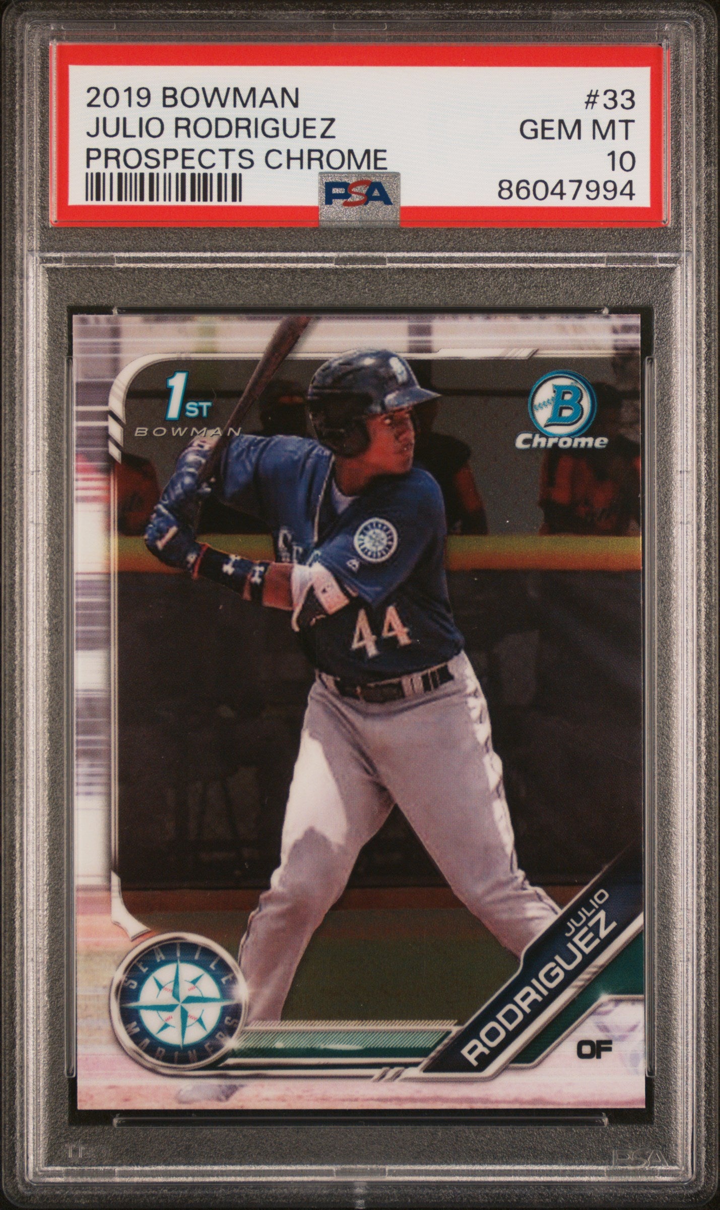 2019 Bowman Chrome Julio Rodriguez PSA 10