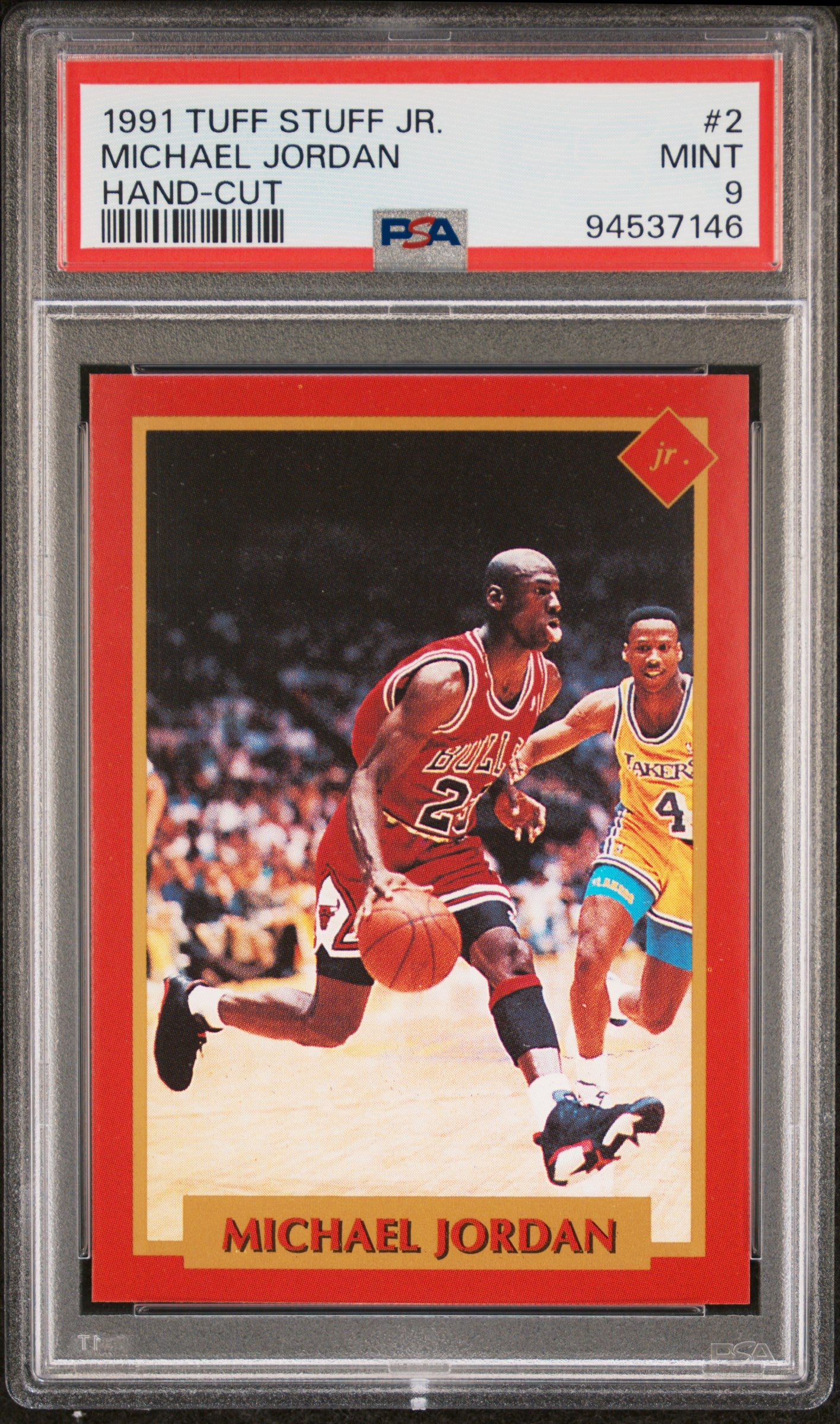 1991 Tuff Stuff Michael Jordan Hand Cut PSA 9