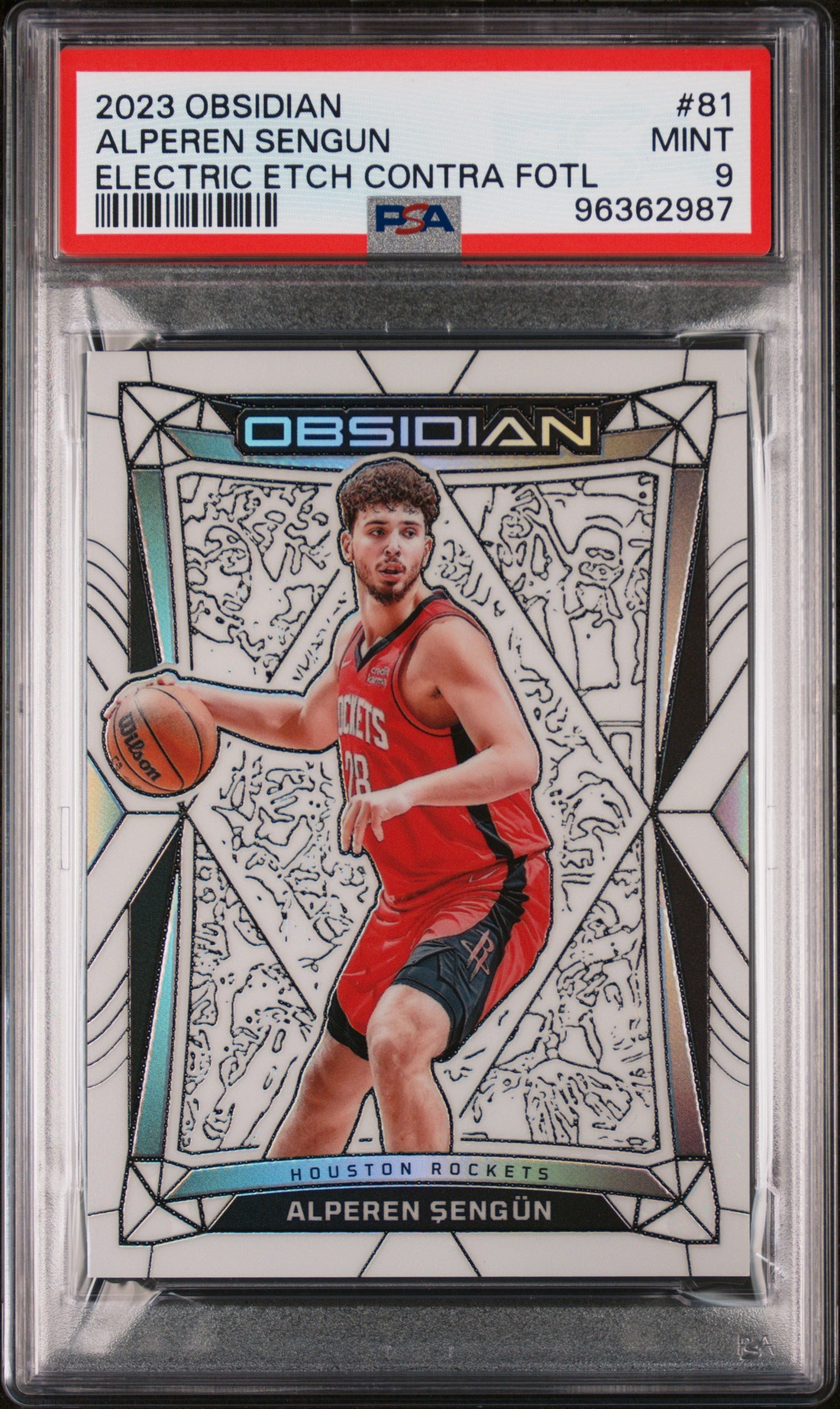 2023 Obsidian Alperen Sengun Electric Etch Contra /3 PSA 9 FOTL