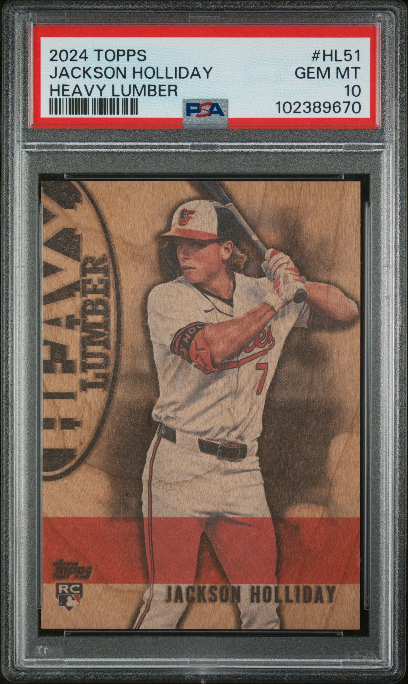 2024 Topps Jackson Holliday Heavy Lumber PSA 10 RC Case Hit