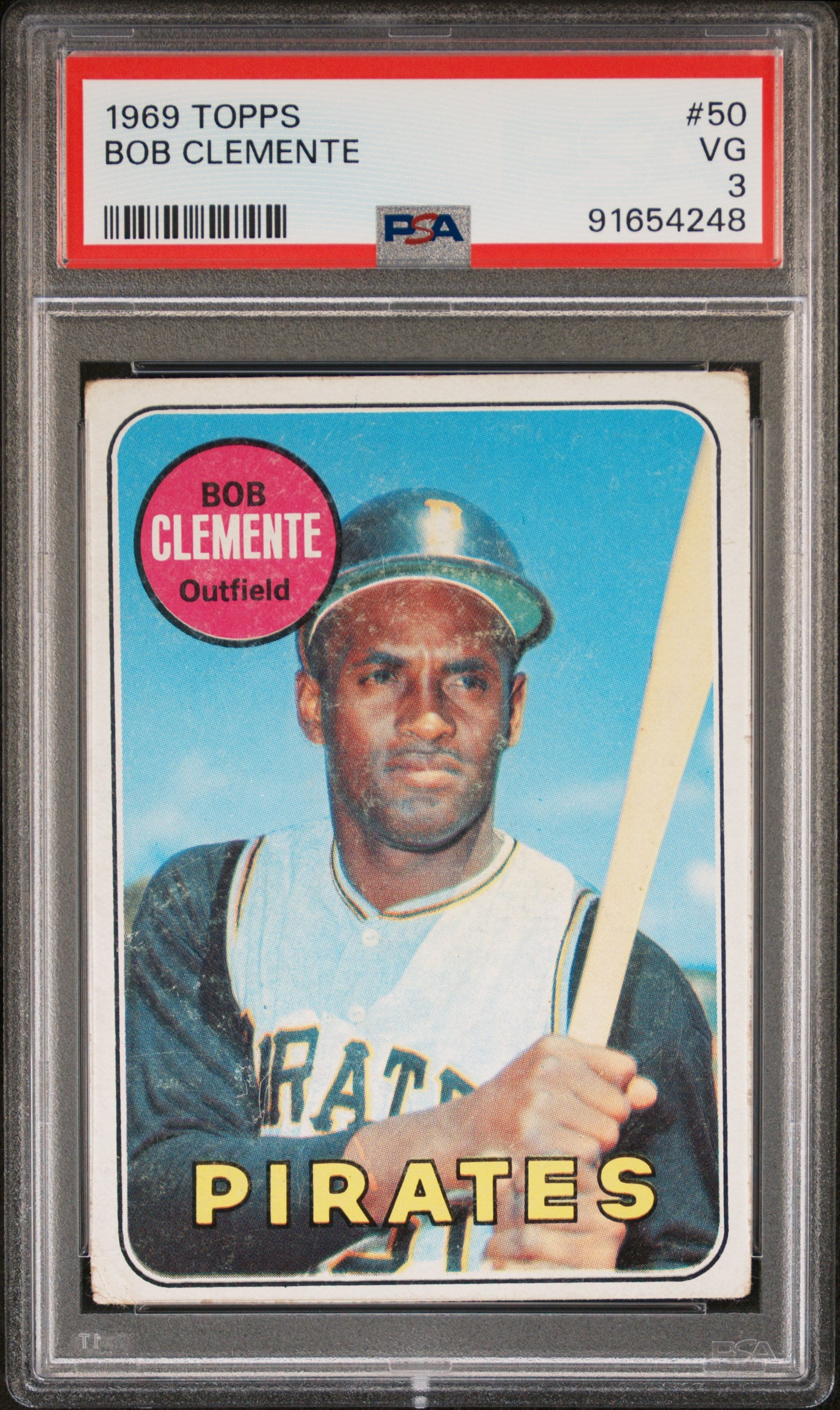 1969 Topps Roberto Clemente PSA 3 Centered