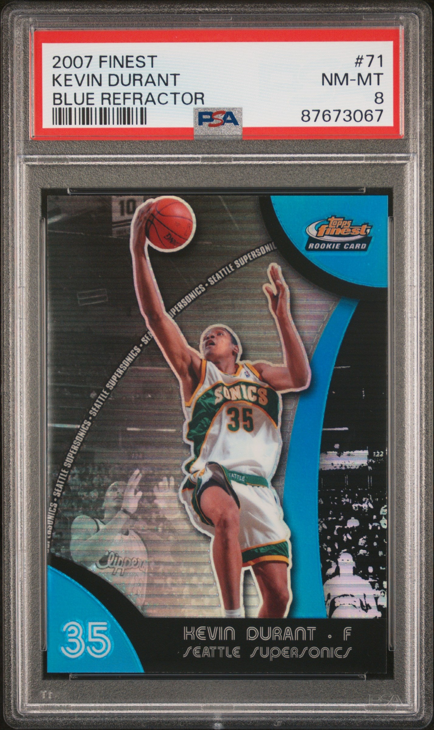 2007 Finest Kevin Durant Blue Refractor Rookie /199 PSA 9