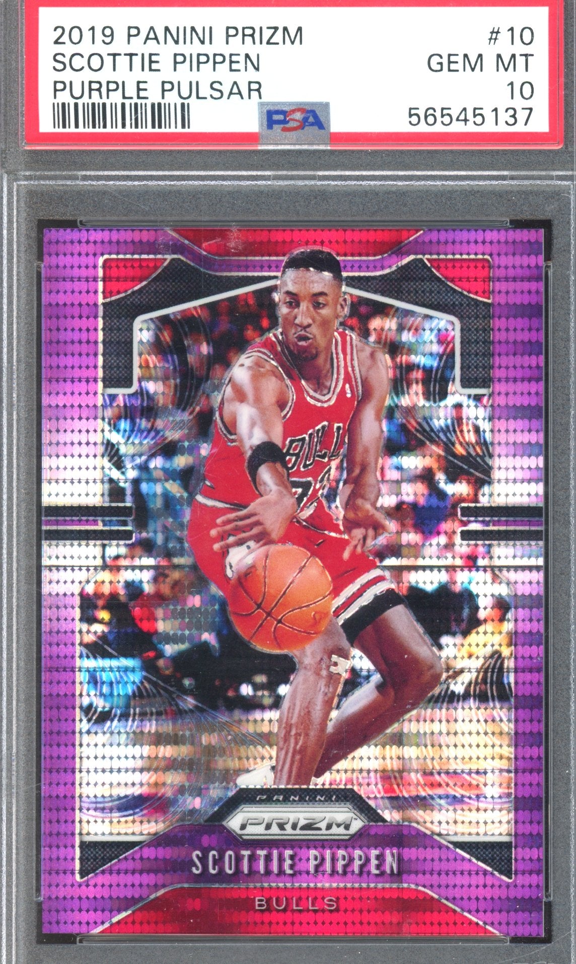 2019 Prizm Scottie Pippen Purple Pulsar 26/35 PSA 10