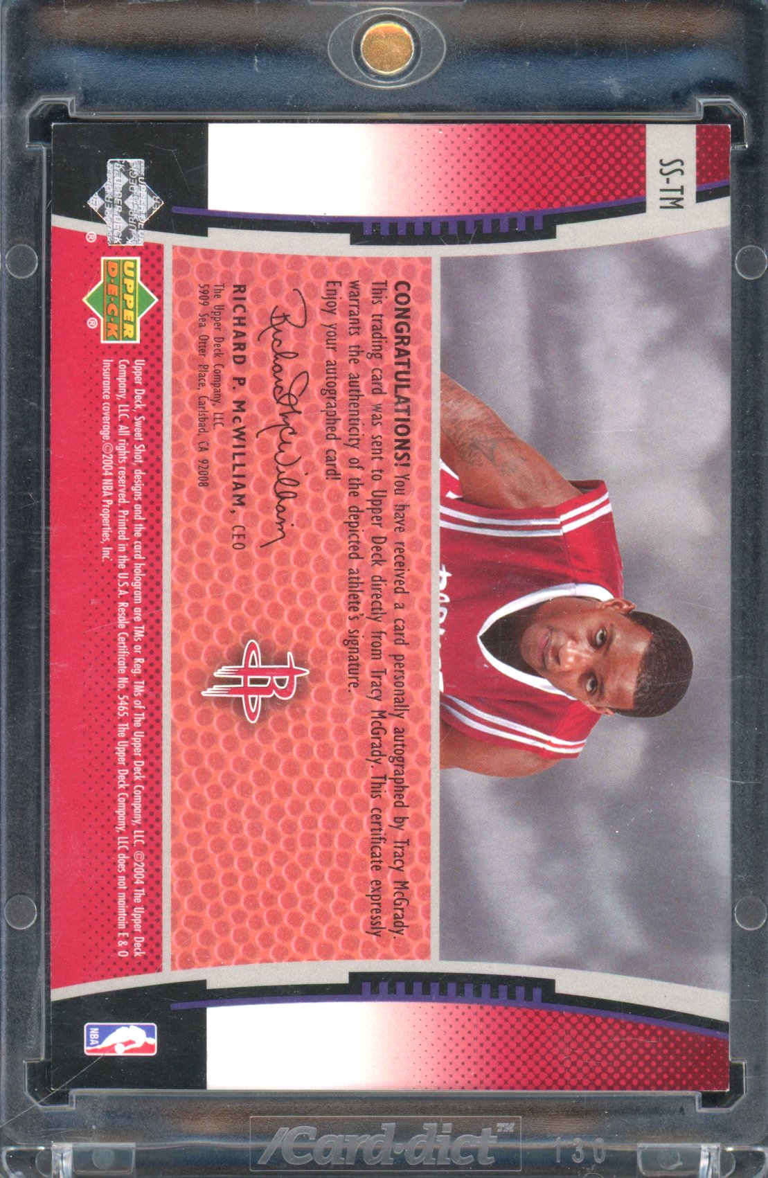 2004-05 Upper Deck Tracy Mcgrady Sweet Shot Auto