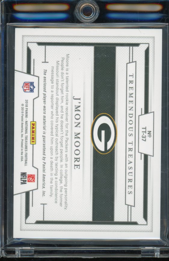 2018 National Treasures J'mon Moore Nike Swoosh Rookie Patch 2/2