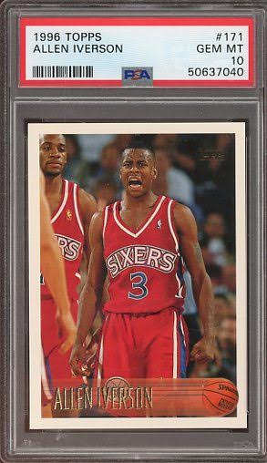 1996 Topps Allen Iverson #171 PSA 10 RC