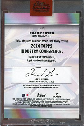 2024 Topps Industry Conference Evan Carter Auto #A-EC /25 RC