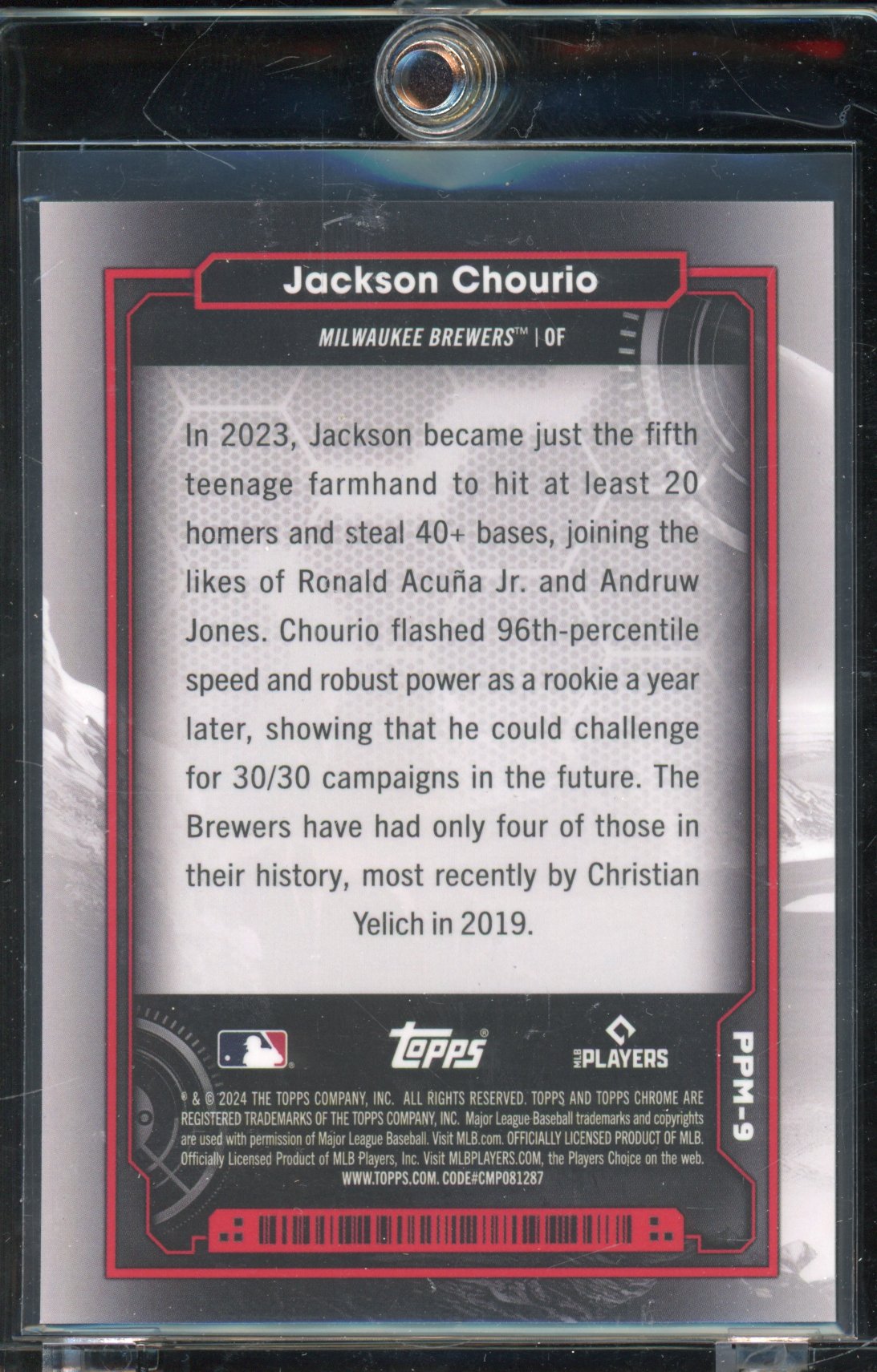 2024 Topps Chrome Cosmic Jackson Chourio Mercury