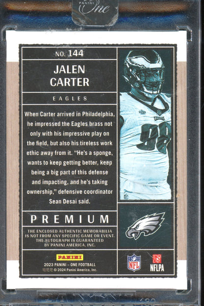 2023 Panini One Jalen Carter Rookie Patch Auto 32/99 RC