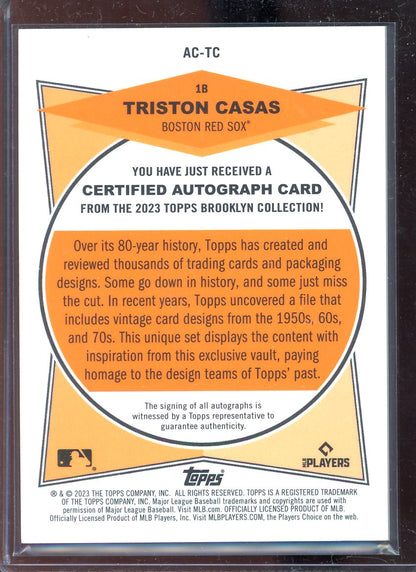 2023 Topps Brooklyn Collection Triston Casas Auto #AC-TC /99 RC