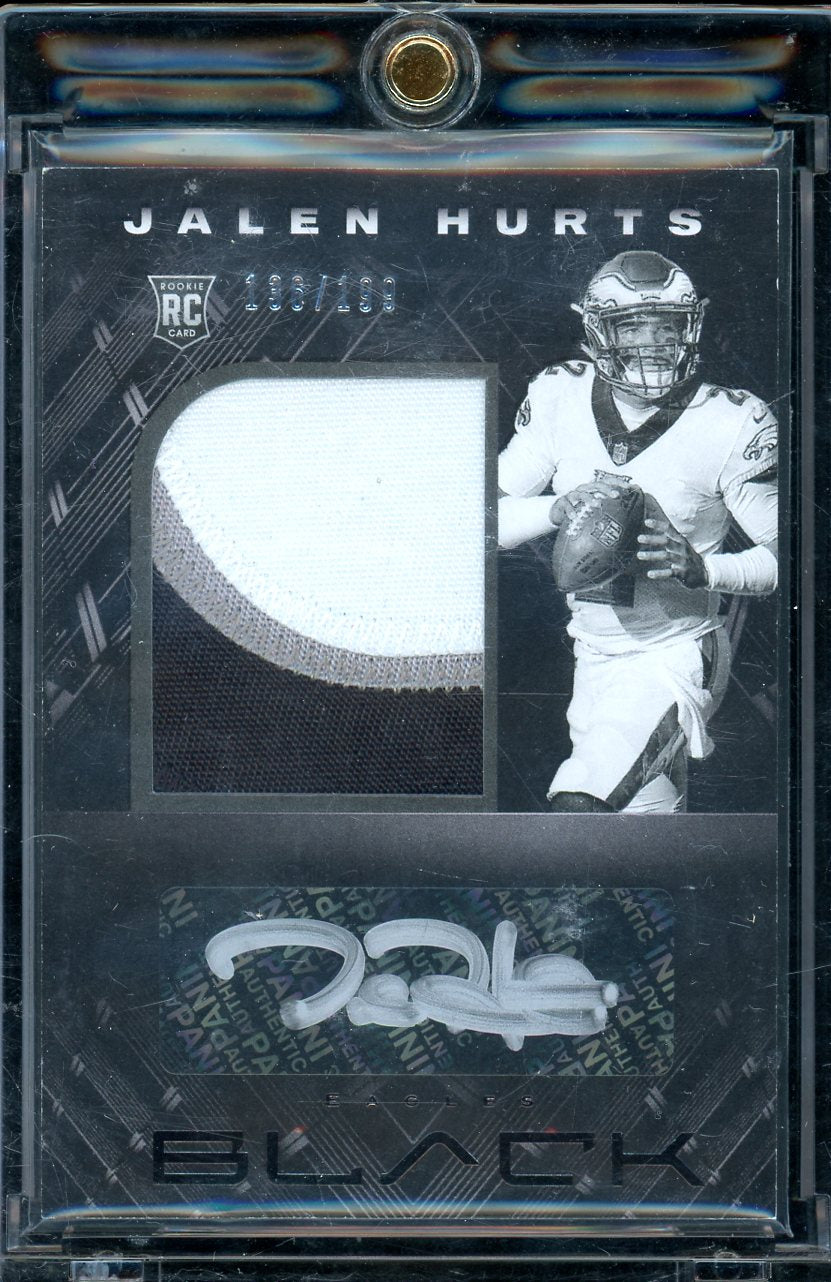 2020 Panini Black Jalen Hurts Rookie Patch Auto RPA 136/199 RC