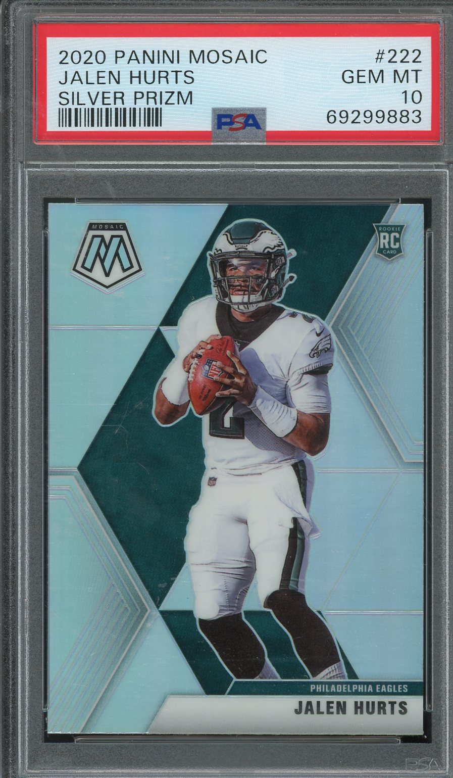 2020 Mosaic Jalen Hurts Silver #222 PSA 10 RC