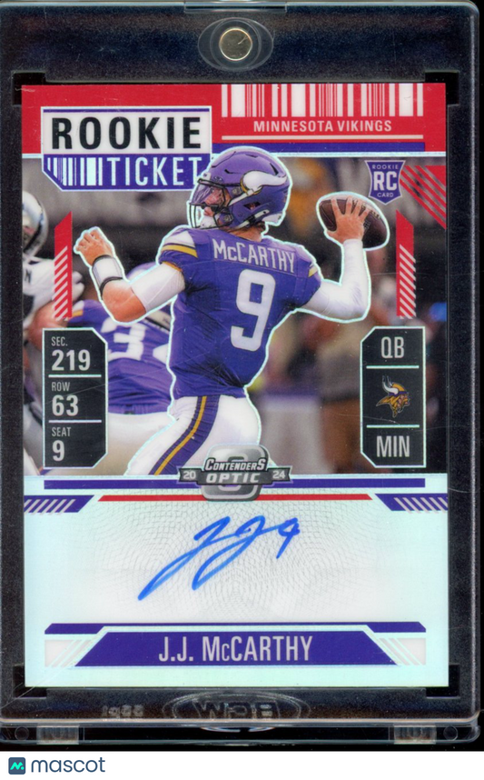 2024 Contenders Optic JJ Mccarthy Red Rookie Auto /175