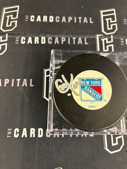 Chris Kreider Signed Hockey Puck JSA Rangers