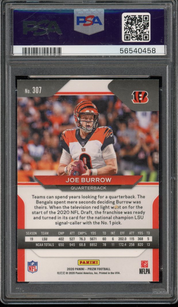 2020 Prizm Joe Burrow Rookie #307 PSA 10